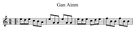 Gan Ainm - staff notation