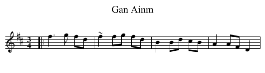 Gan Ainm - staff notation