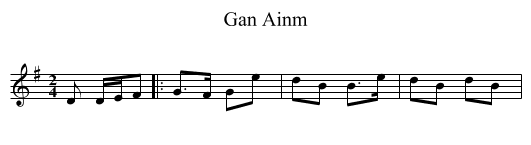 Gan Ainm - staff notation