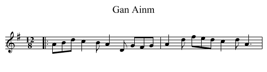 Gan Ainm - staff notation