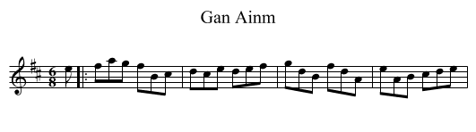 Gan Ainm - staff notation