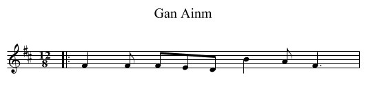 Gan Ainm - staff notation