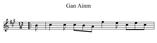 Gan Ainm - staff notation