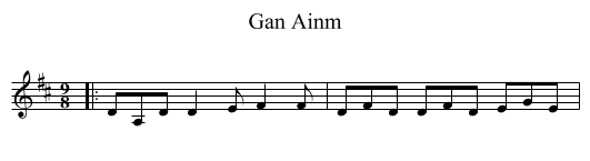 Gan Ainm - staff notation