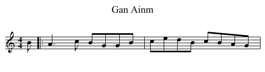 Gan Ainm - staff notation