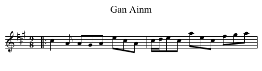 Gan Ainm - staff notation