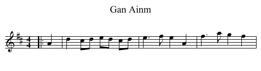 Gan Ainm - staff notation