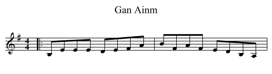 Gan Ainm - staff notation