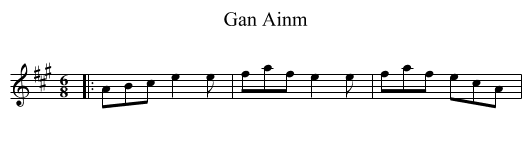 Gan Ainm - staff notation