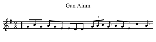 Gan Ainm - staff notation