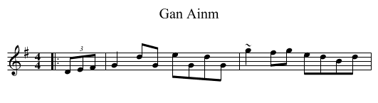 Gan Ainm - staff notation