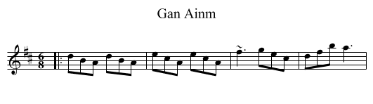 Gan Ainm - staff notation