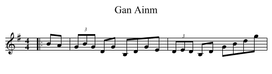 Gan Ainm - staff notation