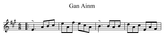Gan Ainm - staff notation