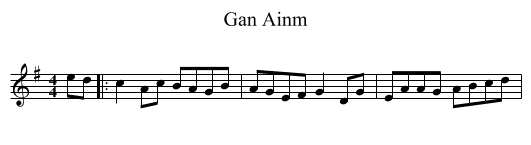 Gan Ainm - staff notation
