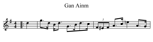 Gan Ainm - staff notation