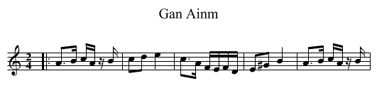 Gan Ainm - staff notation