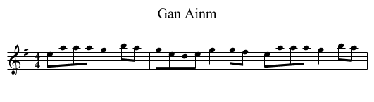 Gan Ainm - staff notation
