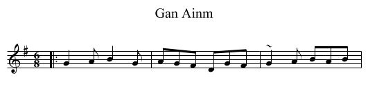 Gan Ainm - staff notation