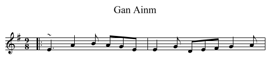 Gan Ainm - staff notation