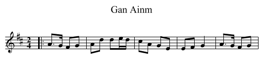 Gan Ainm - staff notation
