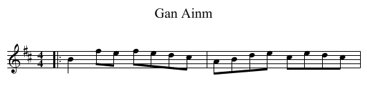 Gan Ainm - staff notation