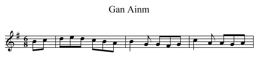 Gan Ainm - staff notation