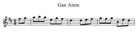 Gan Ainm - staff notation