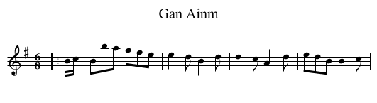 Gan Ainm - staff notation