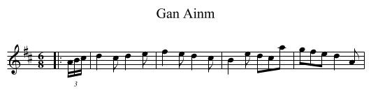 Gan Ainm - staff notation