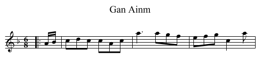 Gan Ainm - staff notation