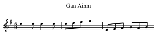 Gan Ainm - staff notation