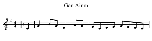 Gan Ainm - staff notation