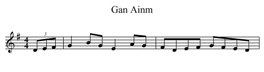 Gan Ainm - staff notation
