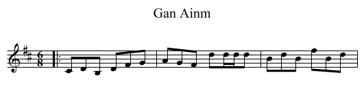 Gan Ainm - staff notation