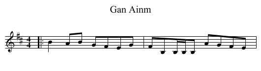 Gan Ainm - staff notation