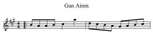 Gan Ainm - staff notation