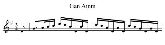 Gan Ainm - staff notation
