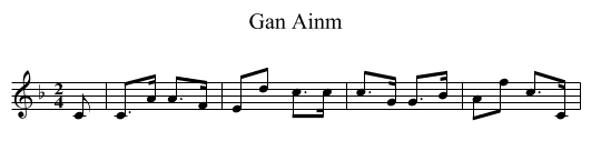 Gan Ainm - staff notation