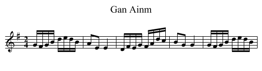 Gan Ainm - staff notation