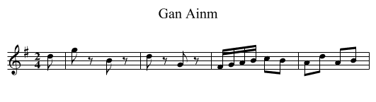 Gan Ainm - staff notation