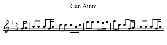 Gan Ainm - staff notation