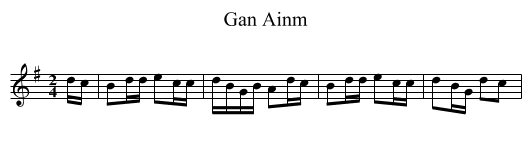 Gan Ainm - staff notation