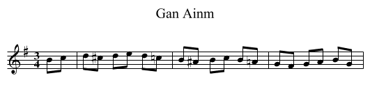 Gan Ainm - staff notation