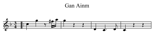 Gan Ainm - staff notation