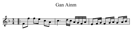 Gan Ainm - staff notation