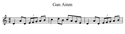 Gan Ainm - staff notation