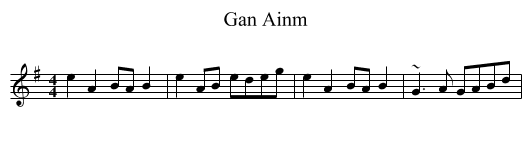 Gan Ainm - staff notation