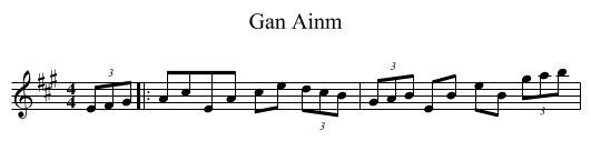 Gan Ainm - staff notation