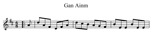 Gan Ainm - staff notation